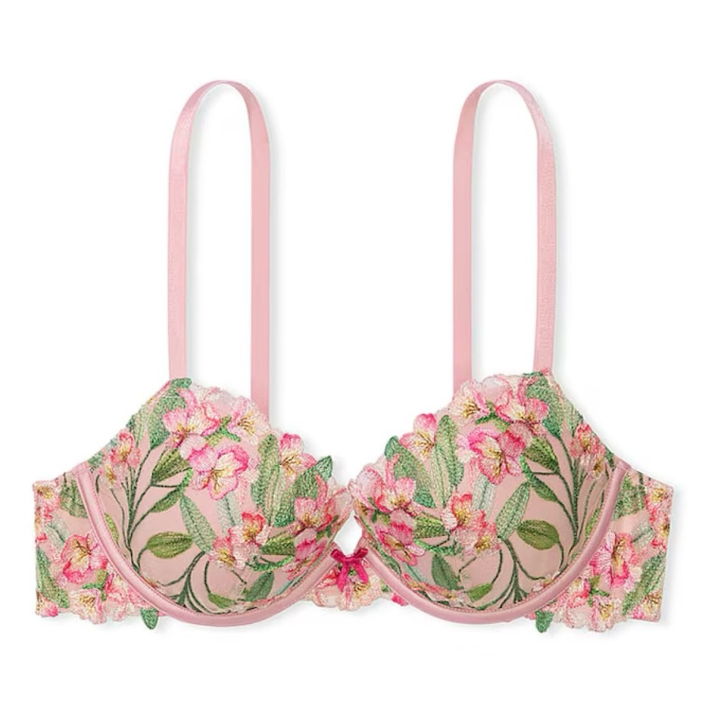 Victoria Secret DREAM ANGELS Lily Embroidery Lightly Lined Demi Bra Size 40 C